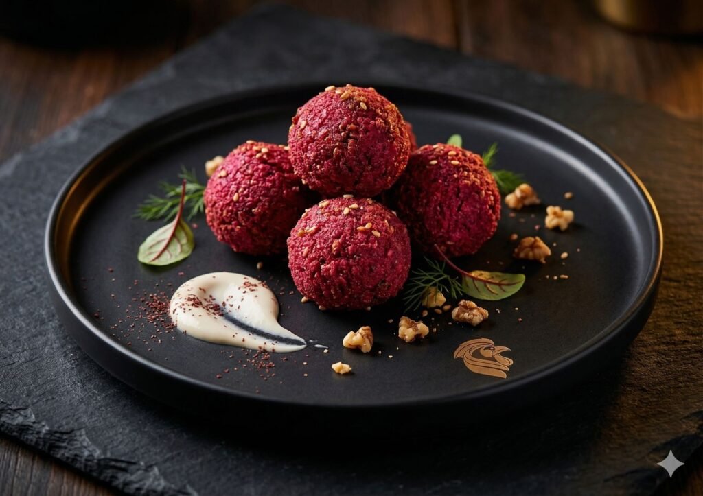 Beetroot falafel