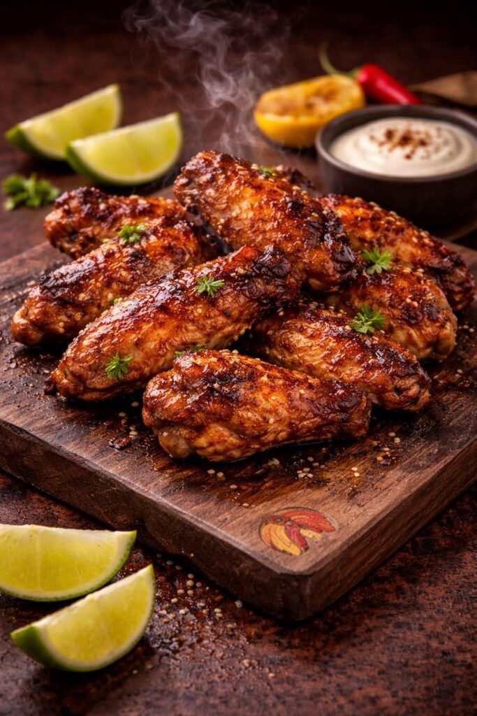 Charcoal grilled chicken wings